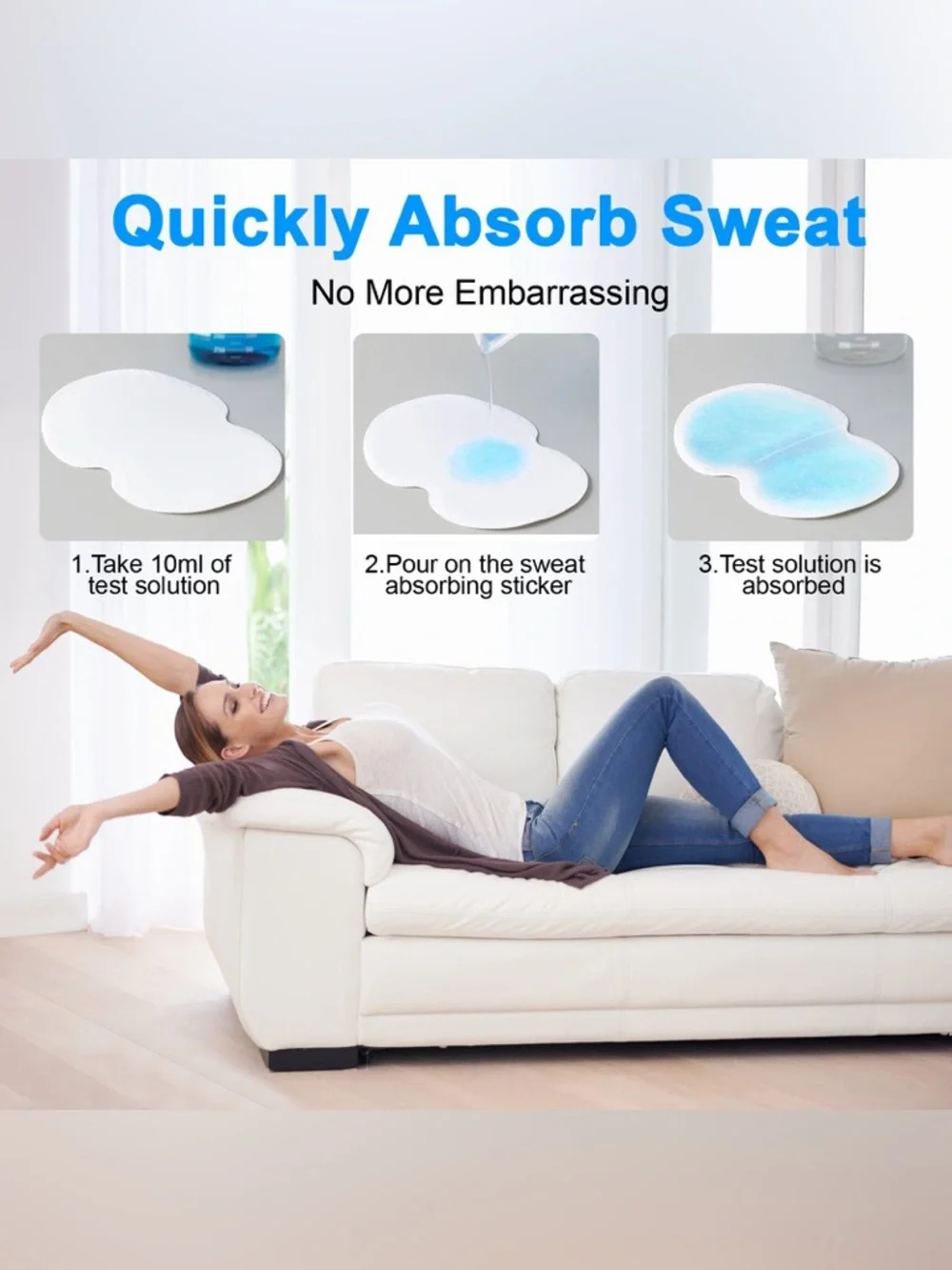 Disposable Underarm Sweat Pads for Men or Women - White (200 Pack)